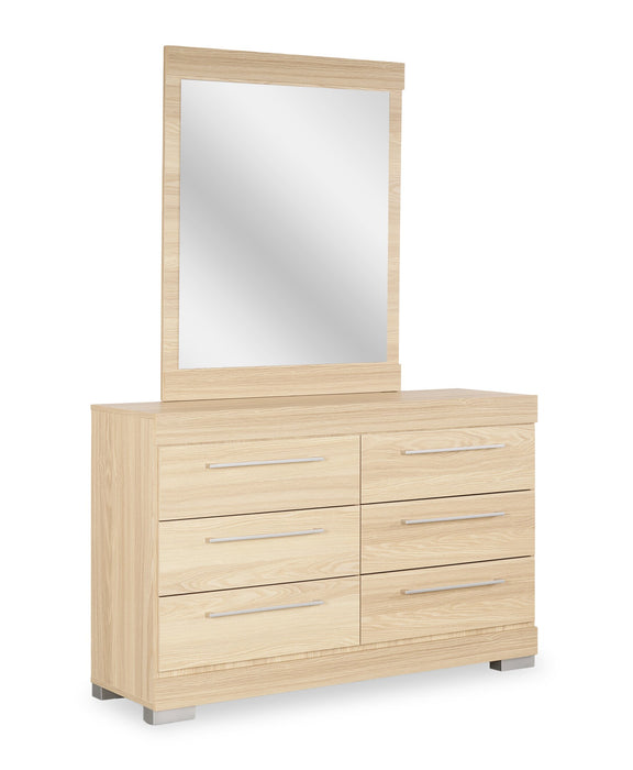 Miroir de commode de chambre à coucher Riley, fabriqué au Canada - naturel