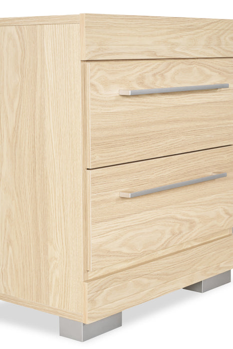 Table de nuit Riley de 21 po (L) x 24 po (H) à 2 tiroirs, fabriquée au Canada - naturelle