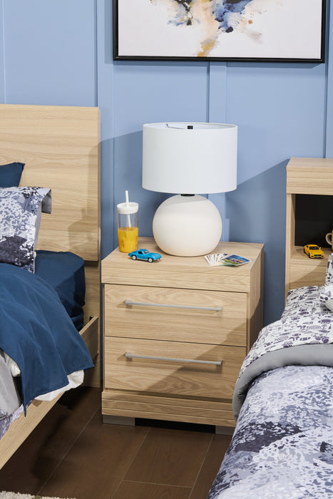 Table de nuit Riley de 21 po (L) x 24 po (H) à 2 tiroirs, fabriquée au Canada - naturelle