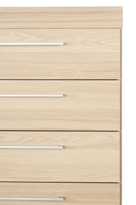 Commode verticale de chambre à coucher Riley de 31 po (L) x 46 po (H) à 5 tiroirs, fabriquée au Canada - naturelle