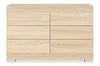 ["Commode de chambre à coucher Riley de 49 po (L) x 31 po (H) à 6 tiroirs, fabriquée au Canada - naturelle"]