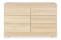  Commode de chambre à coucher Riley de 49 po (L) x 31 po (H) à 6 tiroirs, fabriquée au Canada - naturelle