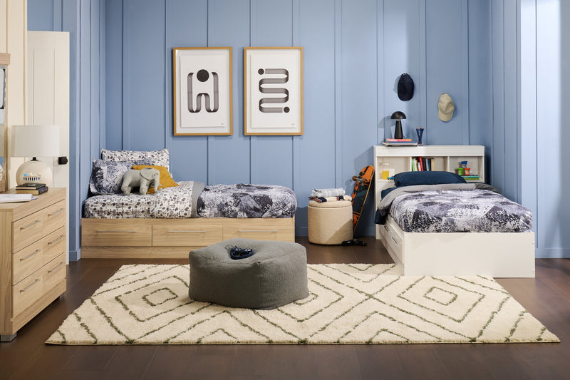 Lit matelot Riley avec 3 tiroirs de rangement pour enfants, fabriqué au Canada, naturel - format lit simple