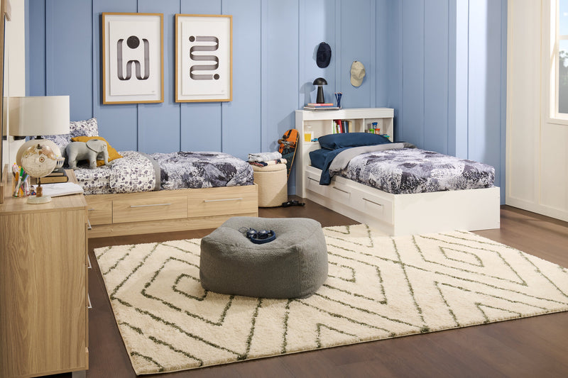 Lit matelot Riley avec 3 tiroirs de rangement pour enfants, fabriqué au Canada, naturel - format lit simple