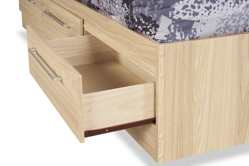 Lit matelot Riley avec 3 tiroirs de rangement pour enfants, fabriqué au Canada, naturel - format lit simple