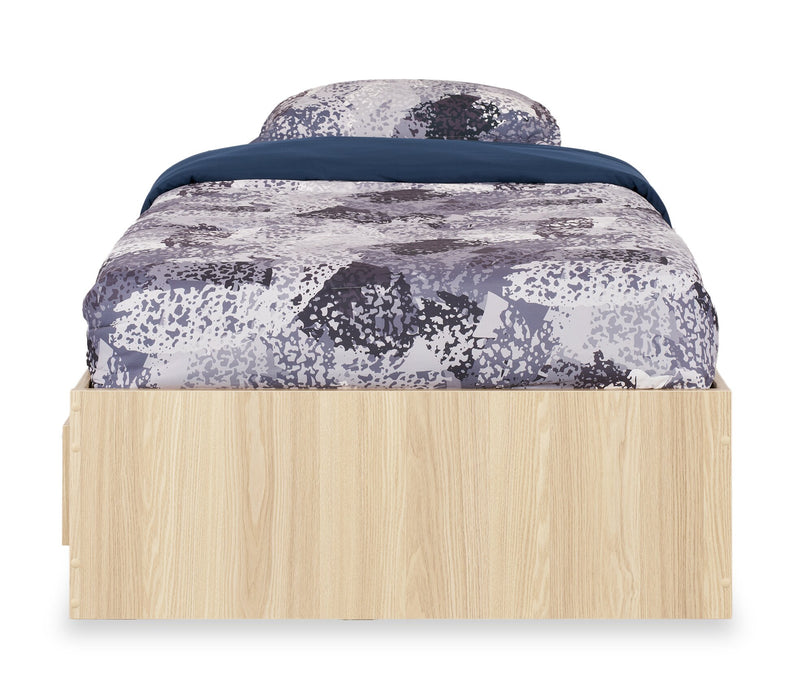 Lit matelot Riley avec 3 tiroirs de rangement pour enfants, fabriqué au Canada, naturel - format lit simple