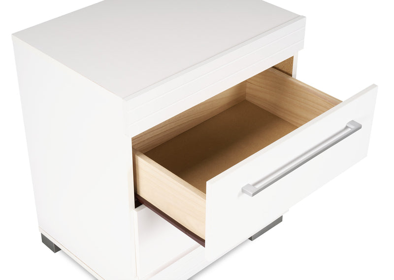 Table de nuit Riley de 21 po (L) x 24 po (H) à 2 tiroirs, fabriquée au Canada - blanche