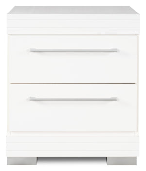 Table de nuit Riley de 21 po (L) x 24 po (H) à 2 tiroirs, fabriquée au Canada - blanche