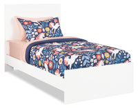  Lit à panneaux Riley avec tête de lit et cadre de lit pour enfants, fabriqué au Canada, blanc - format lit simple