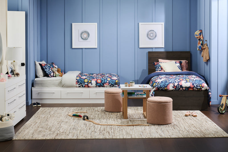 Lit matelot Riley avec 3 tiroirs de rangement pour enfants, fabriqué au Canada, blanc - format lit simple