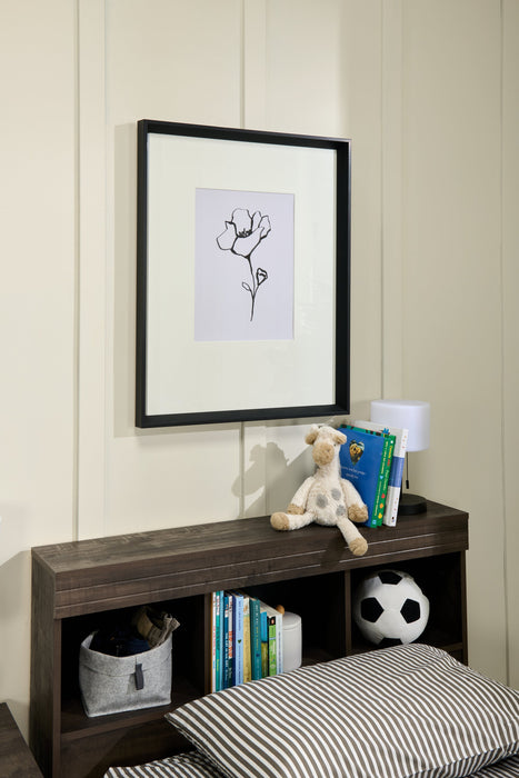 Lit matelot Riley avec ensemble de tête de lit bibliothèque pour enfants, fabriqué au Canada, gris - format lit simple