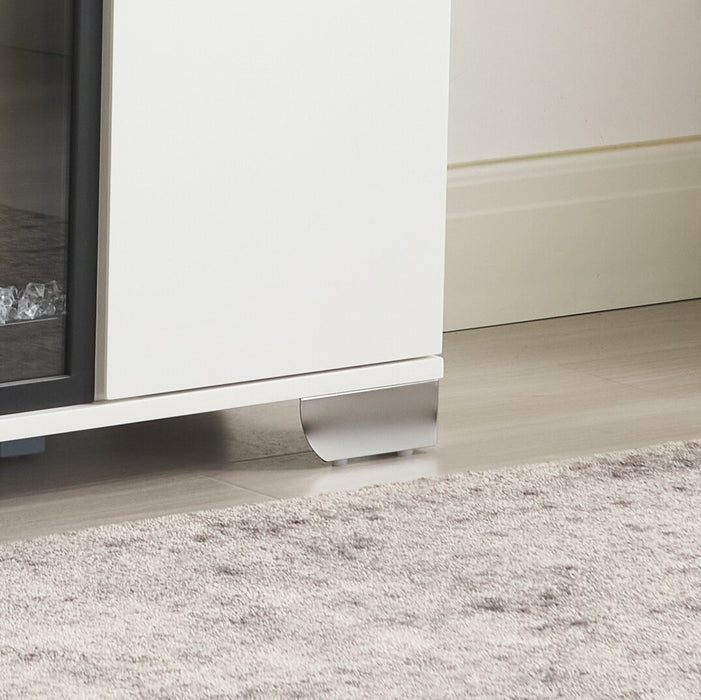 Meuble pour téléviseur moderne Robin de 70 po avec foyer électrique, rangement et système de gestion des câbles pour téléviseurs jusqu’à 80 po - blanc