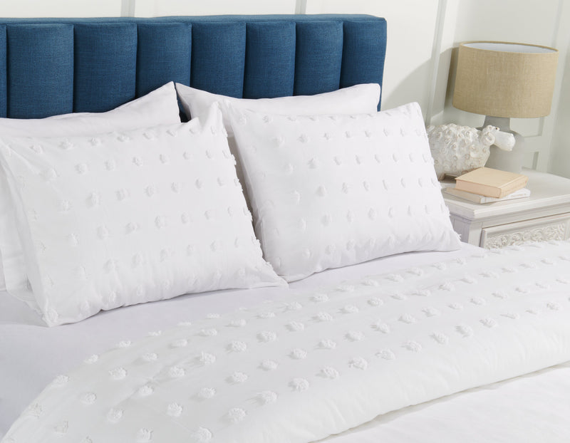 Ensemble d’édredon Rowan 3 pièces pour très grand lit - blanc
