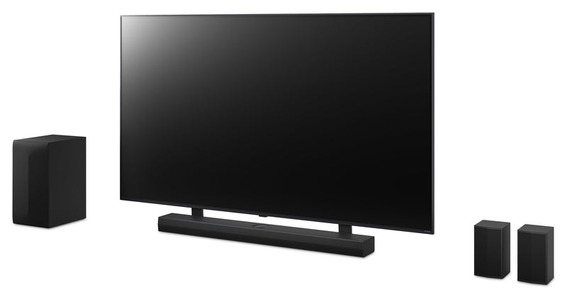 Barre de son LG à 5.1.1 canaux avec Bluetooth, Dolby AtmosMD, DTS:X, haut-parleurs arrière et caisson d’extrêmes graves sans fil (S70TR.ACANLLK)