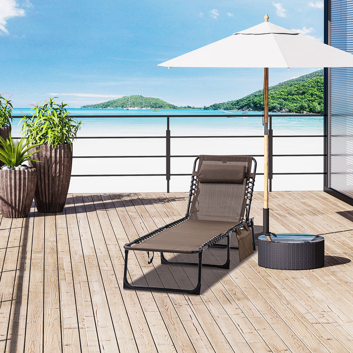 Outsunny Chaise Longue Pliante, Chaise De Bronzage Inclinable