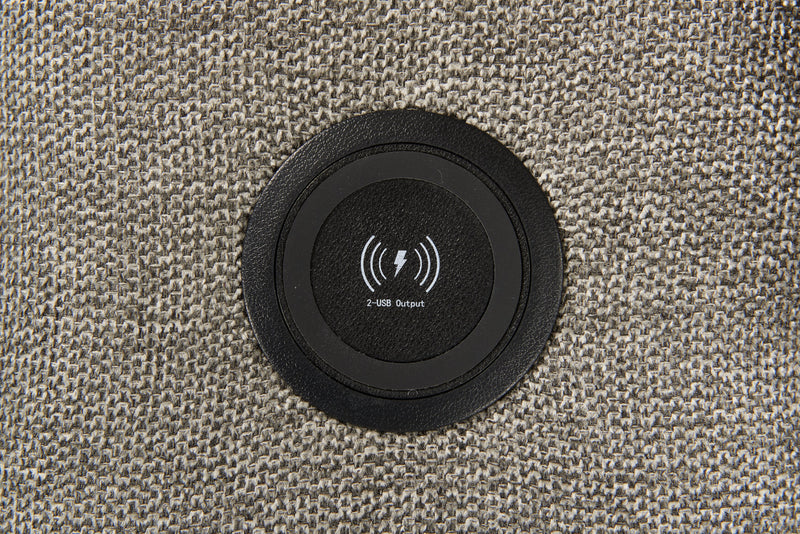 Sofa-lit sectionnel Savvy 3 pièces en tissu d’apparence lin avec appuie-têtes réglables - gris