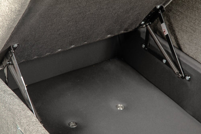 Sofa-lit sectionnel Savvy 3 pièces en tissu d’apparence lin avec 2 fauteuils longs de rangement et appuie-têtes réglables - gris