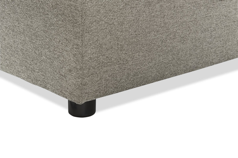 Sofa-lit sectionnel de droite Savvy 2 pièces en tissu d’apparence lin avec fauteuil long de rangement et appuie-têtes réglables - gris