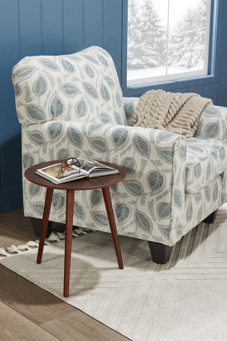 Fauteuil d’appoint Scarlett de 34 po en tissu de chenille Brockley Willow multicolore avec accoudoirs enroulés