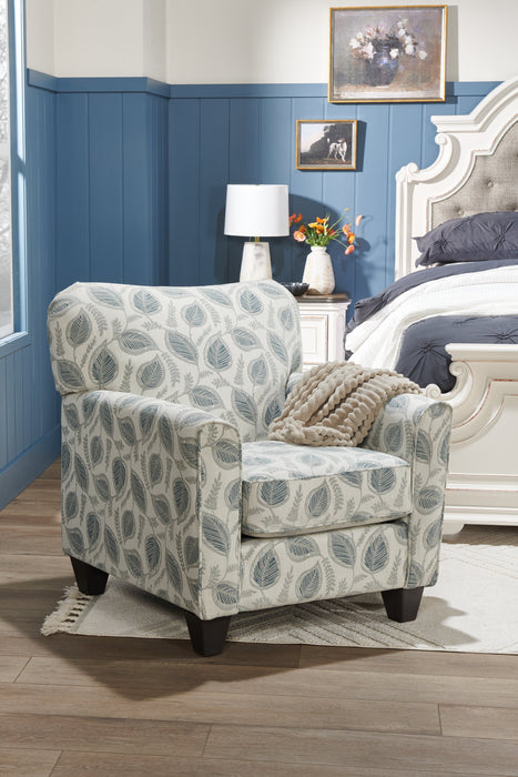 Fauteuil d’appoint Scarlett de 34 po en tissu de chenille Brockley Willow multicolore avec accoudoirs enroulés