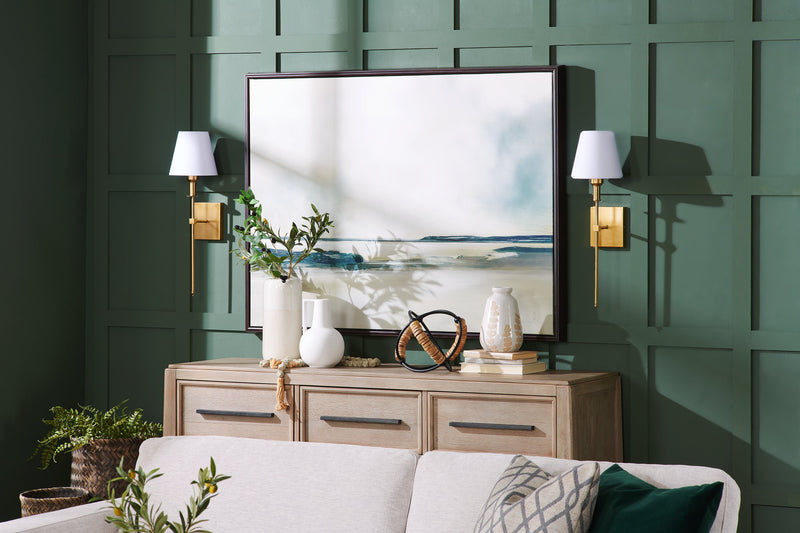 Paysage marin à l’acrylique - 38 po x 50 po 