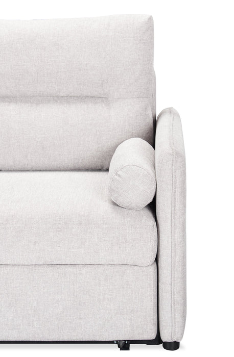 Sofa-lit Shadow de 82,5 po en tissu d’apparence lin avec rangement et deux accoudoirs coussinés - gris