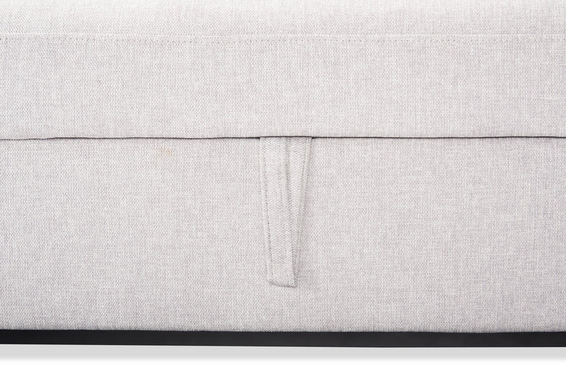 Sofa-lit Shadow de 82,5 po en tissu d’apparence lin avec rangement et deux accoudoirs coussinés - gris