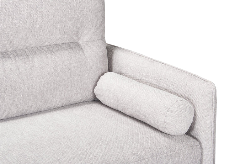 Sofa-lit Shadow de 82,5 po en tissu d’apparence lin avec rangement et deux accoudoirs coussinés - gris