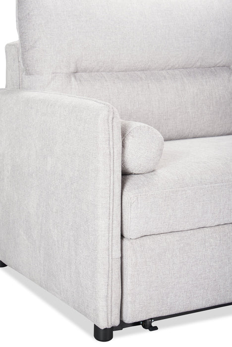 Sofa-lit Shadow de 82,5 po en tissu d’apparence lin avec rangement et deux accoudoirs coussinés - gris