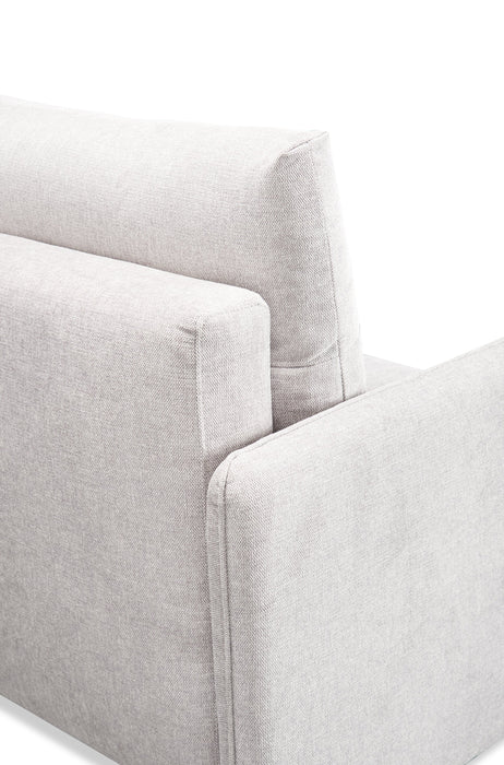 Sofa-lit Shadow de 82,5 po en tissu d’apparence lin avec rangement et deux accoudoirs coussinés - gris