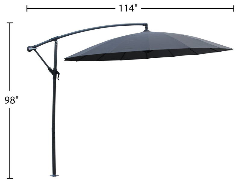 Parasol Shanghai pour la terrasse avec base 4 pièces - anthracite