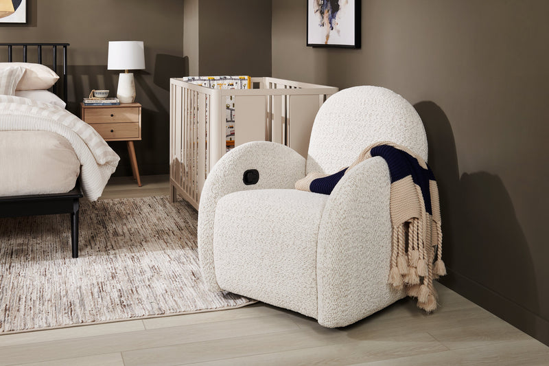 Fauteuil d’appoint coulissant, pivotant et inclinable Shay de 33 po en tissu de chenille - beige pierre de rivière