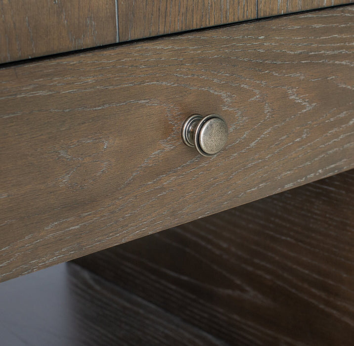 Table de bout moderne Avalon de 22 po en bois massif avec rangement - brune