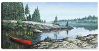  Œuvre d’art « Red Boat » sur toile - 24 po x 48 po