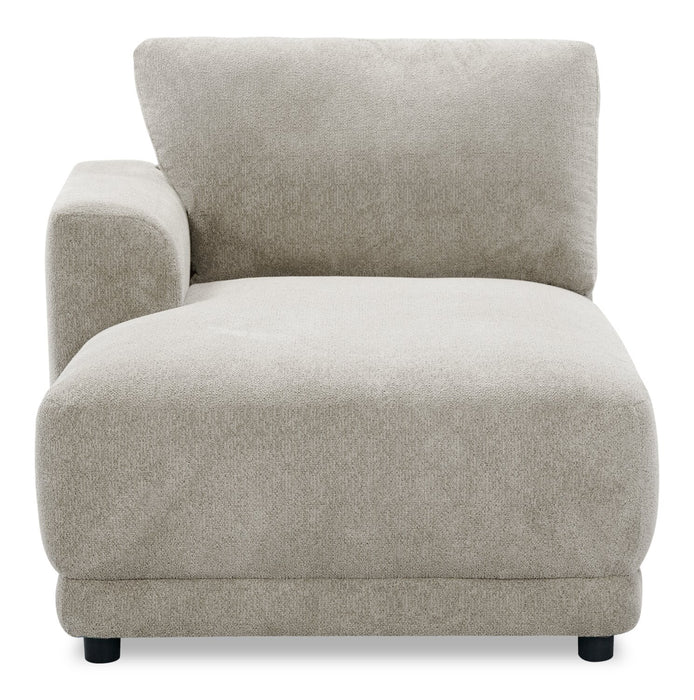 Fauteuil long modulaire de gauche Voyage en tissu avec coussins de dossier amovibles - beige
