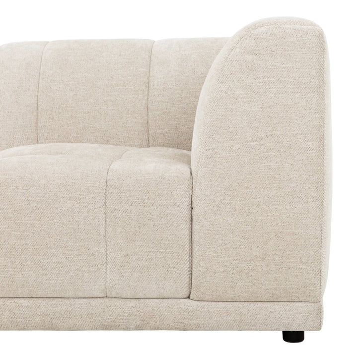 Sofa modulaire Oaklyn Kort & Co. de 109 po en tissu avec coussins de siège capitonnés - beige