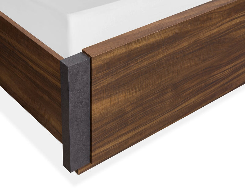 Lit à panneaux Dante de Scott Living avec tête de lit et cadre de lit, brun - format grand lit