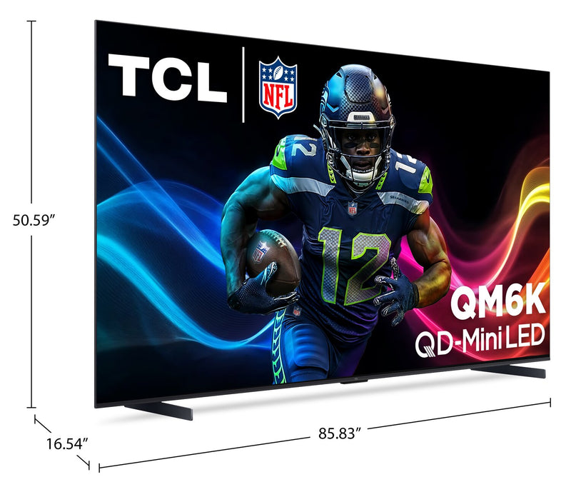 Téléviseur intelligent QLED TCL QM6K UHD 4K de 98 po avec Google TVMC et mini DEL QD (98QM6K)