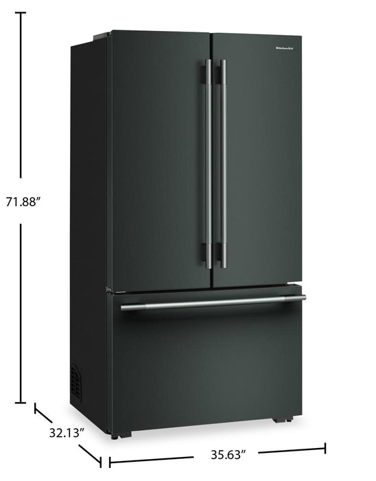 Réfrigérateur KitchenAid de profondeur comptoir à portes françaises avec distributeur d’eau interne - genièvre - KRFC336SJP
