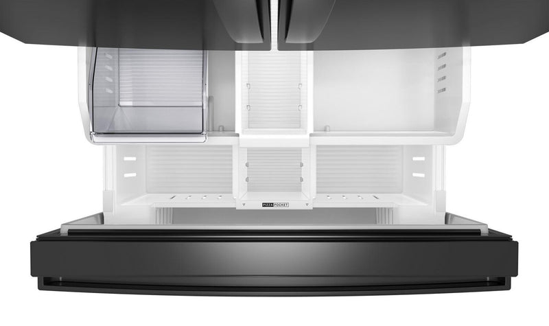 Réfrigérateur Whirlpool de 36 po et de 30 pi3 à portes françaises avec machine à glaçons double - acier inoxydable noir - WRFF3736SV