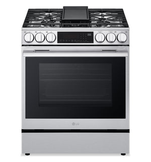 Cuisinière intelligente à gaz encastrée LG de 6,3 pi3 avec friture à air- acier inoxydable résistant aux traces de doigts - LSGL6335X