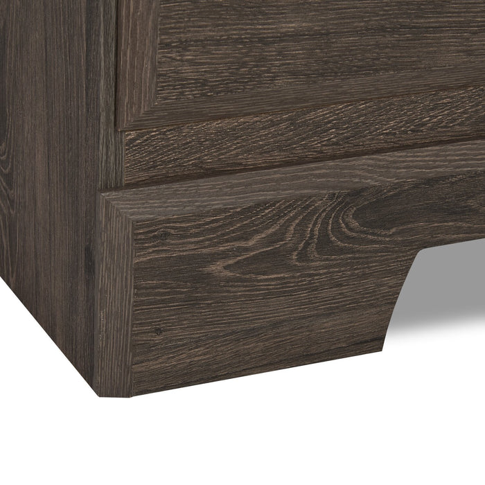 Ensemble de chambre à coucher Yorkdale 5 pièces avec lit de rangement à 6 tiroirs, commode et miroir, gris - format lit double