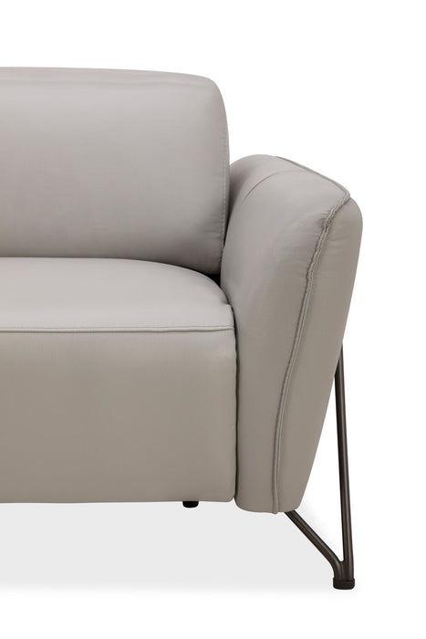 Sofa à inclinaison électrique Riviera en cuir véritable de qualité supérieure - gris clair