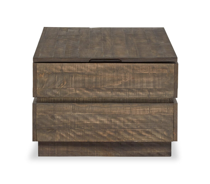 Table à café rustique Elm de 48 po en pin avec dessus relevable - brune