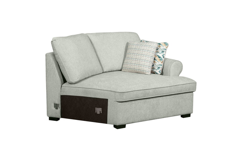 Sofa sectionnel enveloppant de droite Haven de Scott Living 2 pièces en tissu de chenille - bleu écume de mer