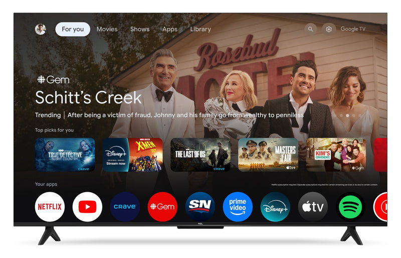 Téléviseur intelligent TCL S45K UHD 4K de 50 po avec Google TVMC