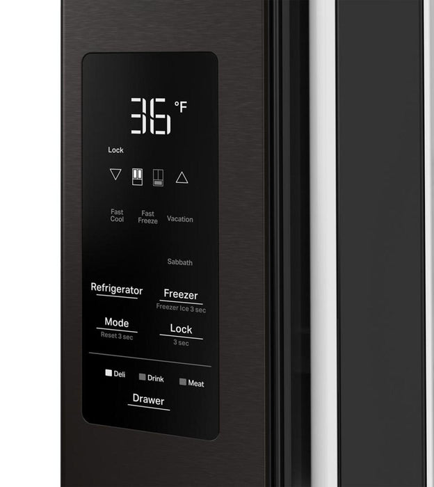 Réfrigérateur Whirlpool de 29 pi3 et de 36 po à portes françaises - acier inoxydable noir résistant aux traces de doigts - WRMF3536SV