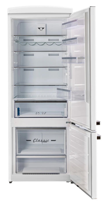 Réfrigérateur Classic Rétro d’Unique de 28 po et de 17 pi3 à congélateur inférieur - blanc - UNQ-455L W AC