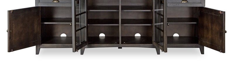 Meuble pour téléviseur traditionnel Wesley de 80 po avec rangement et système de gestion des câbles pour téléviseurs jusqu’à 85 po - graphite