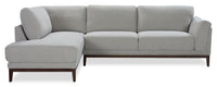  Sofa sectionnel de gauche Horizon 2 pièces en tissu avec base et pattes en bois - gris